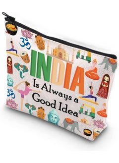 WCGXKO WCGXKO India Gift India Lover Gift East Of India Gift India Is Always A Good Idea Zipper Pouch Cosmetic Bag (INDIA) 