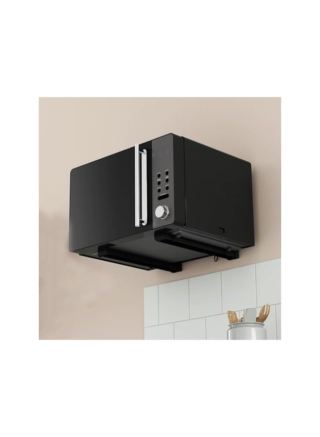 The Bros The Bros Microwave Oven Brackets Shelf, Wall Mount Folding Adjustable Depth Space Saving Oven Stand for Kitchen Storage (white)  - Image 3
