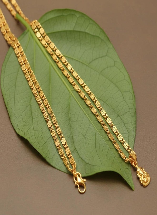 CHARMS Gold Finish Ganpati Pendant – Casual & Everyday Wear Spiritual Necklace - Image 5