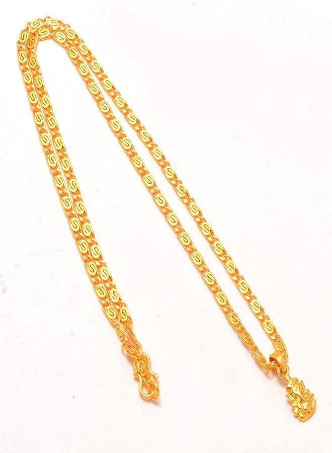 CHARMS Gold Finish Ganpati Pendant – Casual & Everyday Wear Spiritual Necklace - Image 3