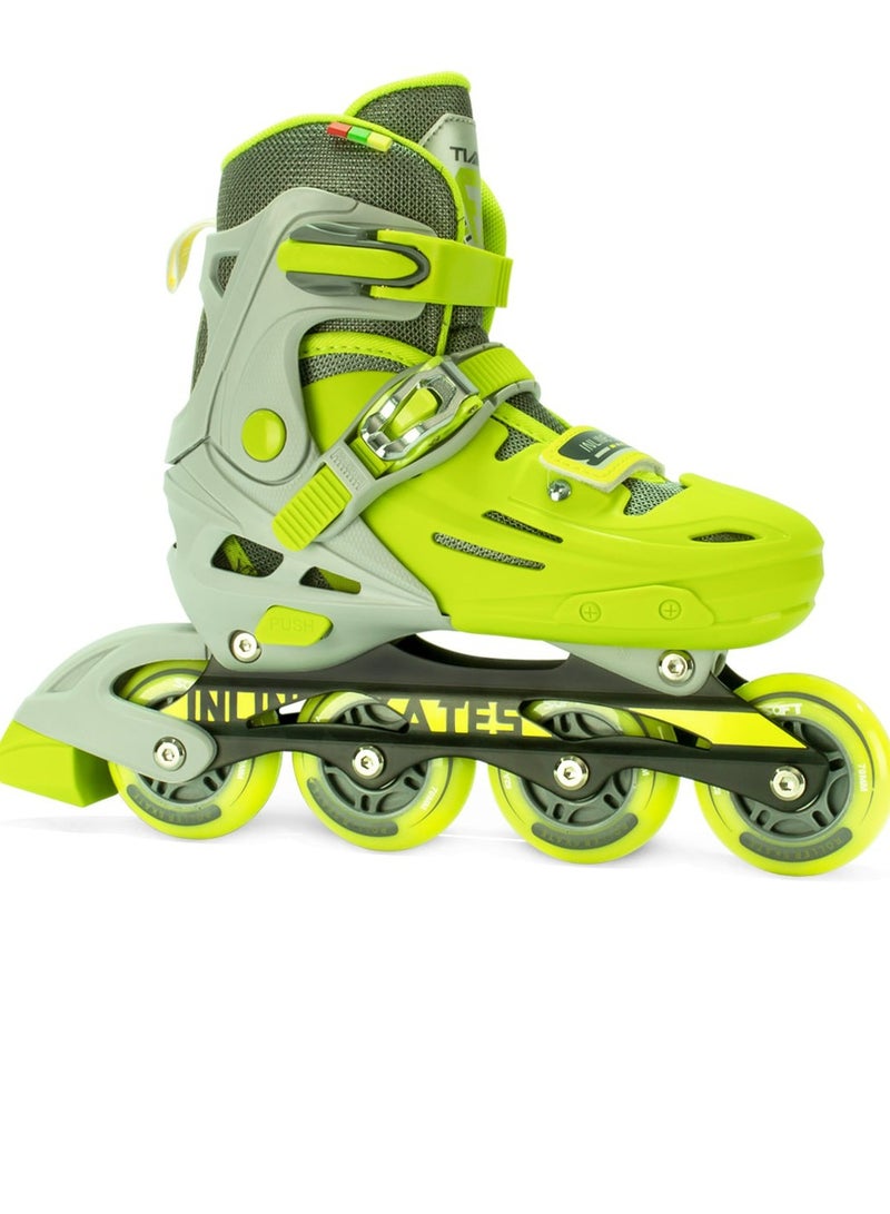 OVERS Teenager Adjustable Inline Skates Shoes with Luminous Lights Complete Set with Helmet and Protective Gear - Image 2