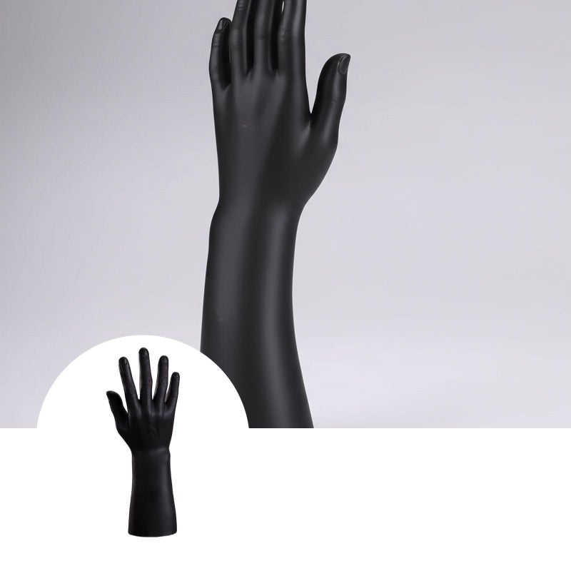 Realistic Right Hand Black Vinyl Male Hand Model For Watch Ring Display Glove Testing And Photography Props 30x12x6 Cm - Image 4