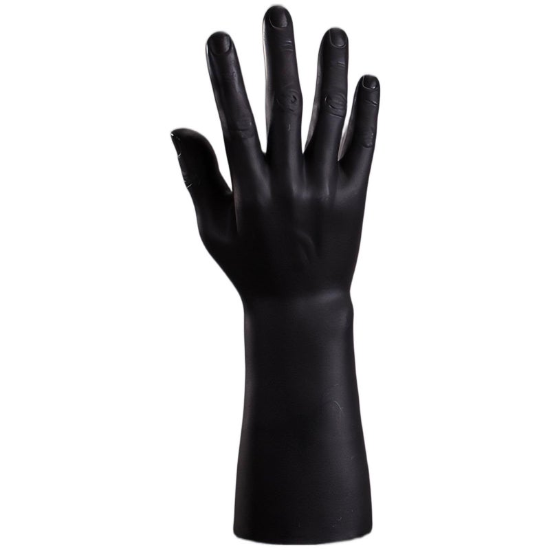 Realistic Right Hand Black Vinyl Male Hand Model For Watch Ring Display Glove Testing And Photography Props 30x12x6 Cm - Image 1