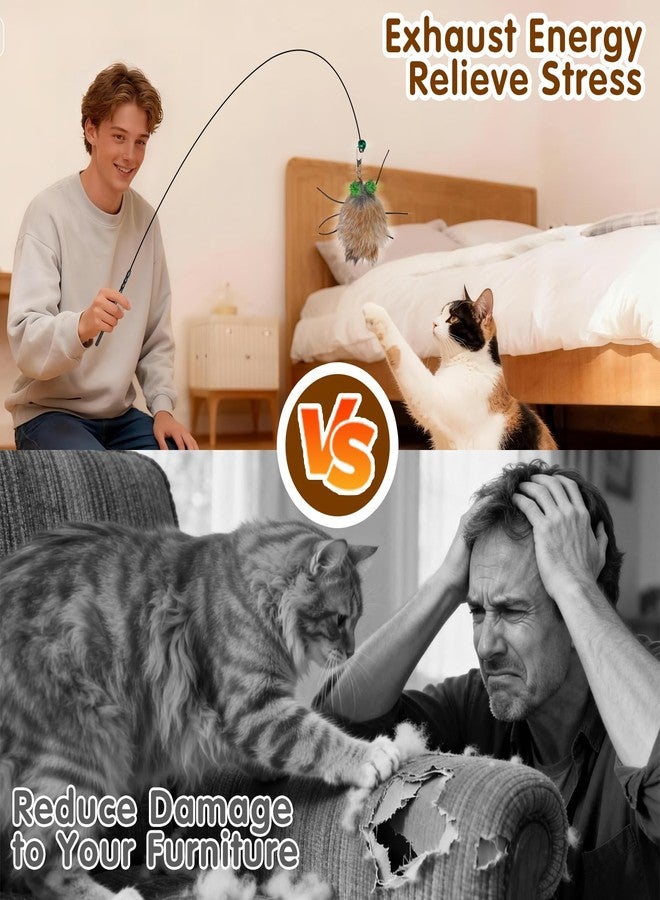 Walfront Cat Interactive Toy with Feather Attachment - Helps Soothe Anxious Cats, Reduces Excessive Anxiety, Alleviates Feelings of Loneliness and Improves Mood - Image 4