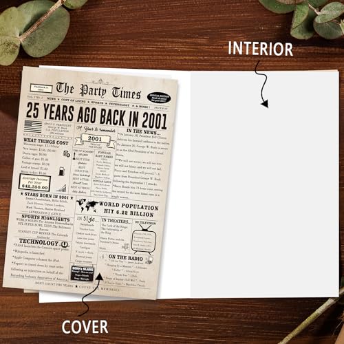 Ziwenhu Vintage 25th Birthday Cards Decorations for Men Women, Jumbo 25 Years Old Bday Card, Best Gifts for 25th Anniversary for Wife Husband, 25th Birthday Gifts, Birthday Ideas for Turning 25 - Image 3
