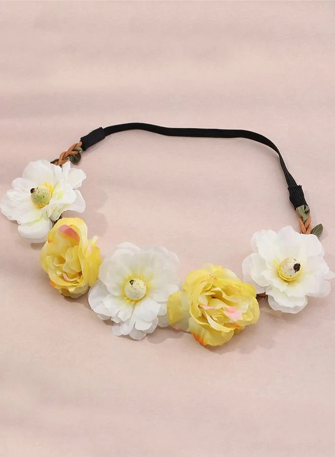 Take Two  Girls Yellow and White Floral Headband for Women | Best Price UAE