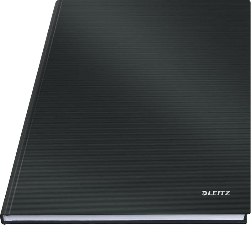 Leitz A4 Notebook 80 Sheets Hard Cover Squared Pages Solid Black 46640095 - Image 1