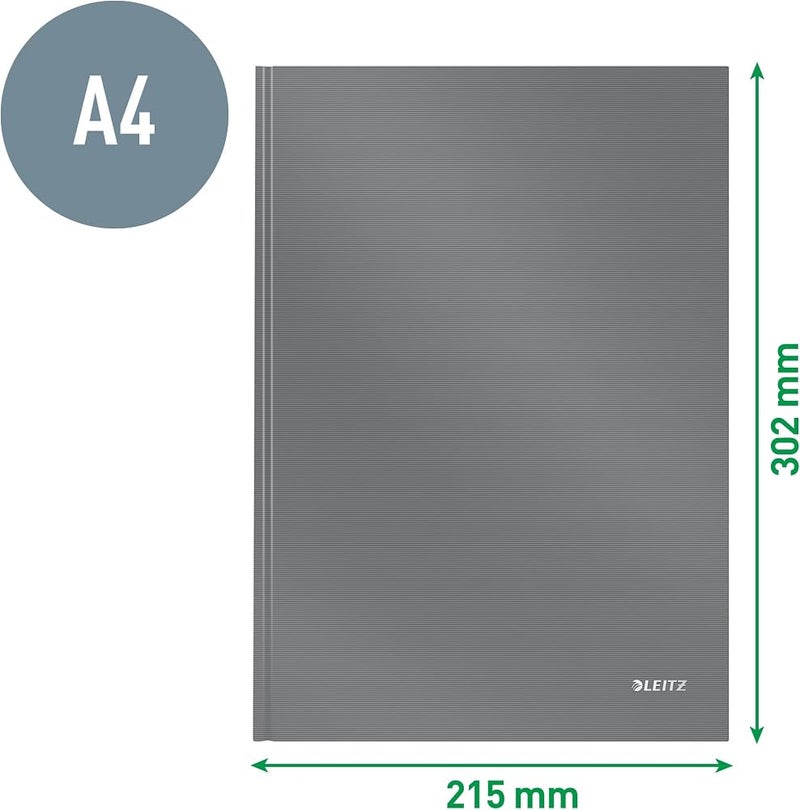 Leitz A4 Notebook 80 Sheets Hard Cover Squared Pages Solid Black 46640095 - Image 4