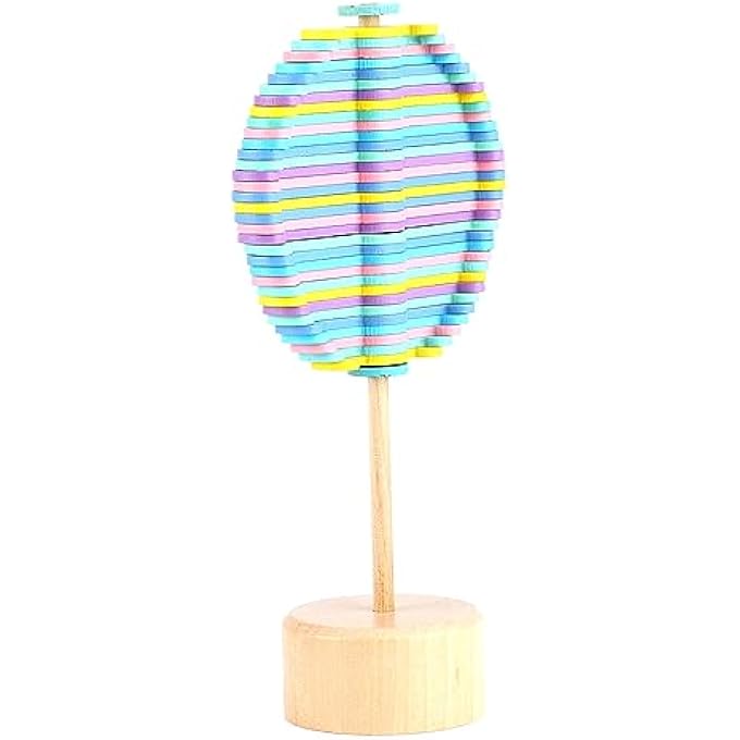 Bonbela Wooden Stress Relief Toy Decompression Wall Sequence Spiral Toys for Children Adults with Bright Colors Smooth Surface Safe Non-Toxic for (Macaron Colors) - Image 4