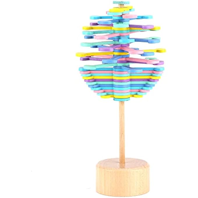 Bonbela Wooden Stress Relief Toy Decompression Wall Sequence Spiral Toys for Children Adults with Bright Colors Smooth Surface Safe Non-Toxic for (Macaron Colors) - Image 1