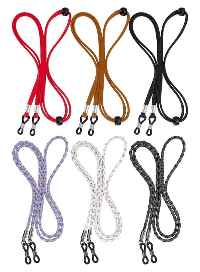 فانسكي نظارات حزام ، 6 قطعة قسط نظارات حامل سلاسل ، متعدد الألوان نظارات التجنيب للنساء الرجال والاطفال - Image 1