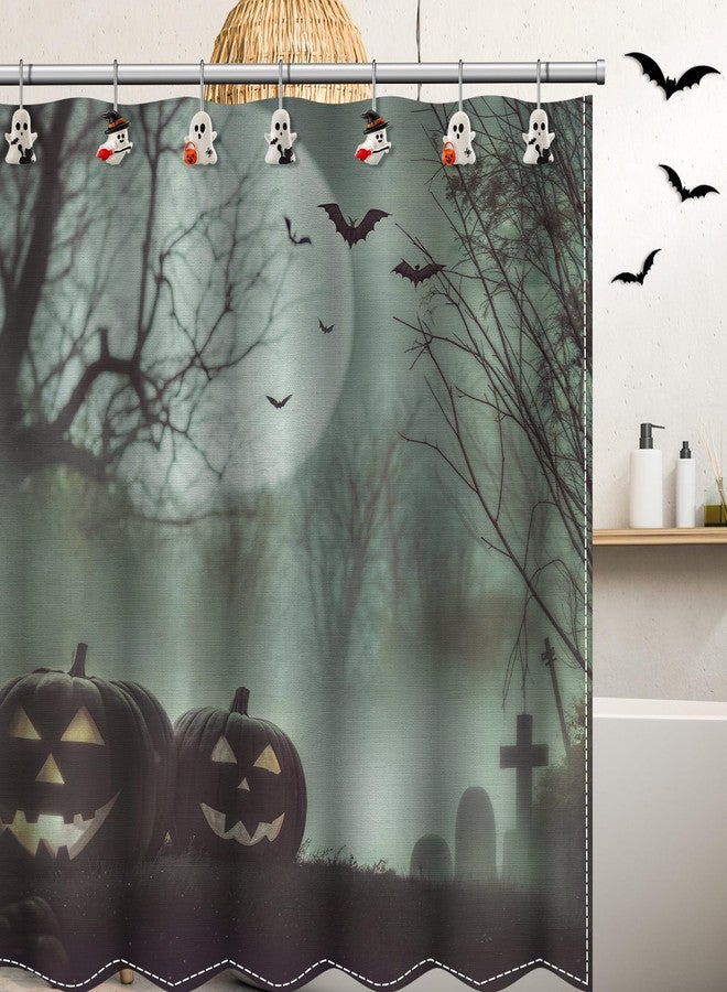 Colingmill 12 Pcs Halloween Ghost Shower Curtain Hooks Xmas Shower Curtain Hooks Halloween Bathroom Decor Rings for Bathroom Bedroom - Image 5
