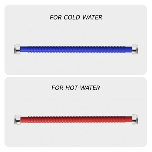 Roastove 24inch Stainless Steel Corrugated Water Heater Connector, 3/4" FIP x 3/4" FIP, Hot and Cold Color Coded, Flexible for Female Iron Water Pipes Fitting,24" Length (2 Packs) - Image 5