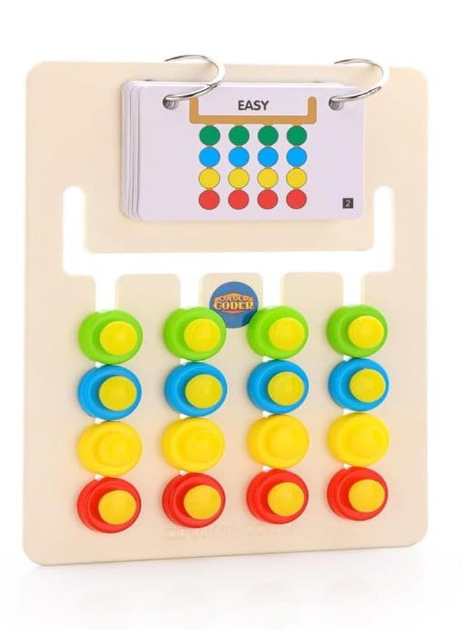 AHBHT Plastic Montessori Slide Puzzle Game Color and Pattern Matching Learning Toys Preschool Educational Activity Toy for Kids (Multicolor) - Image 1
