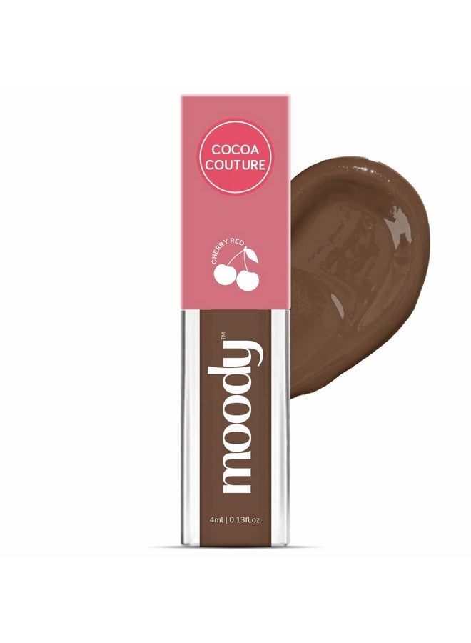 Moody أحمر شفاه سائل غير لامع - كاكاو كوتور، مع زيت الجوجوبا وفيتامين E | مقاوم للنقل، يدوم طويلاً وألوان شفاه زاهية تدوم حتى 12 ساعة | صبغة شفاه خالية من البارابين، 4 مل - Image 1