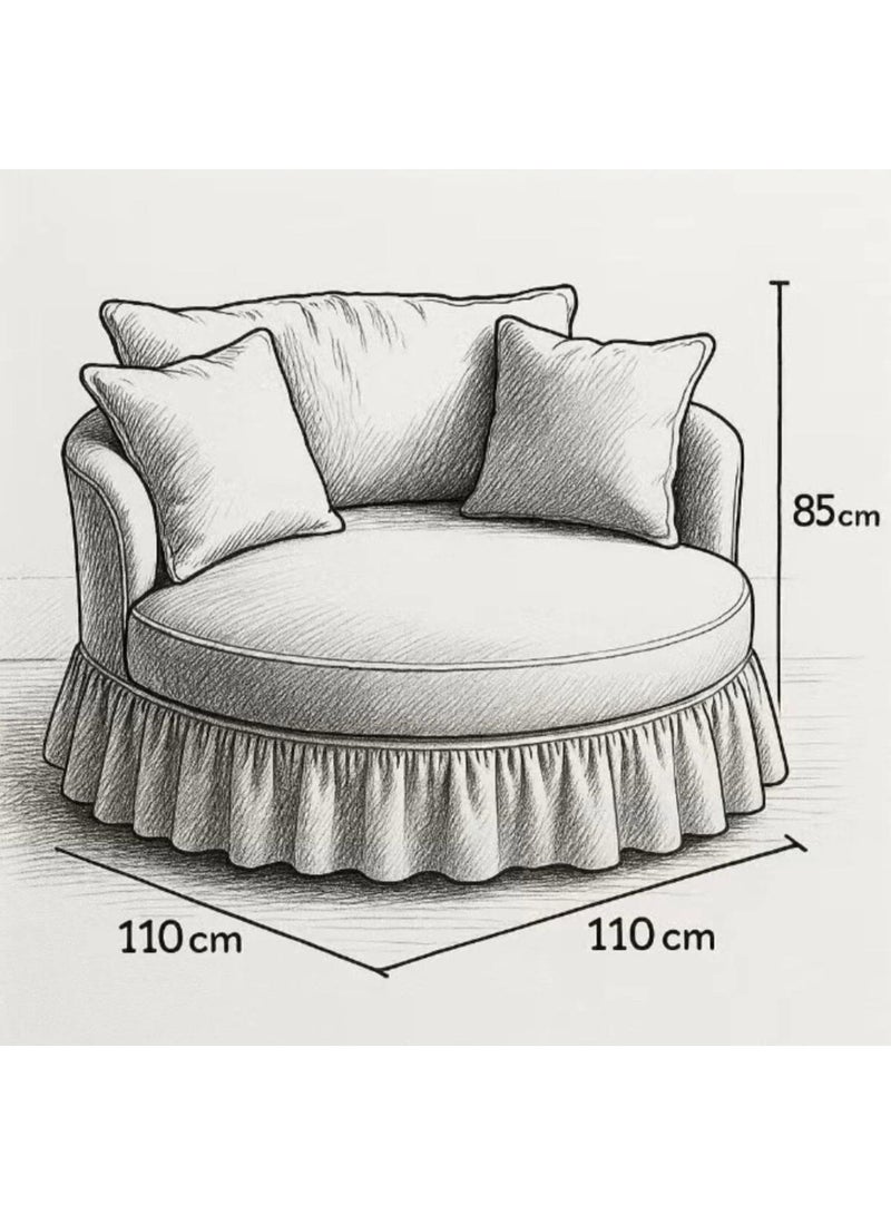 Darif Modern lounge chair, circular, made of Swedish wood - Image 5