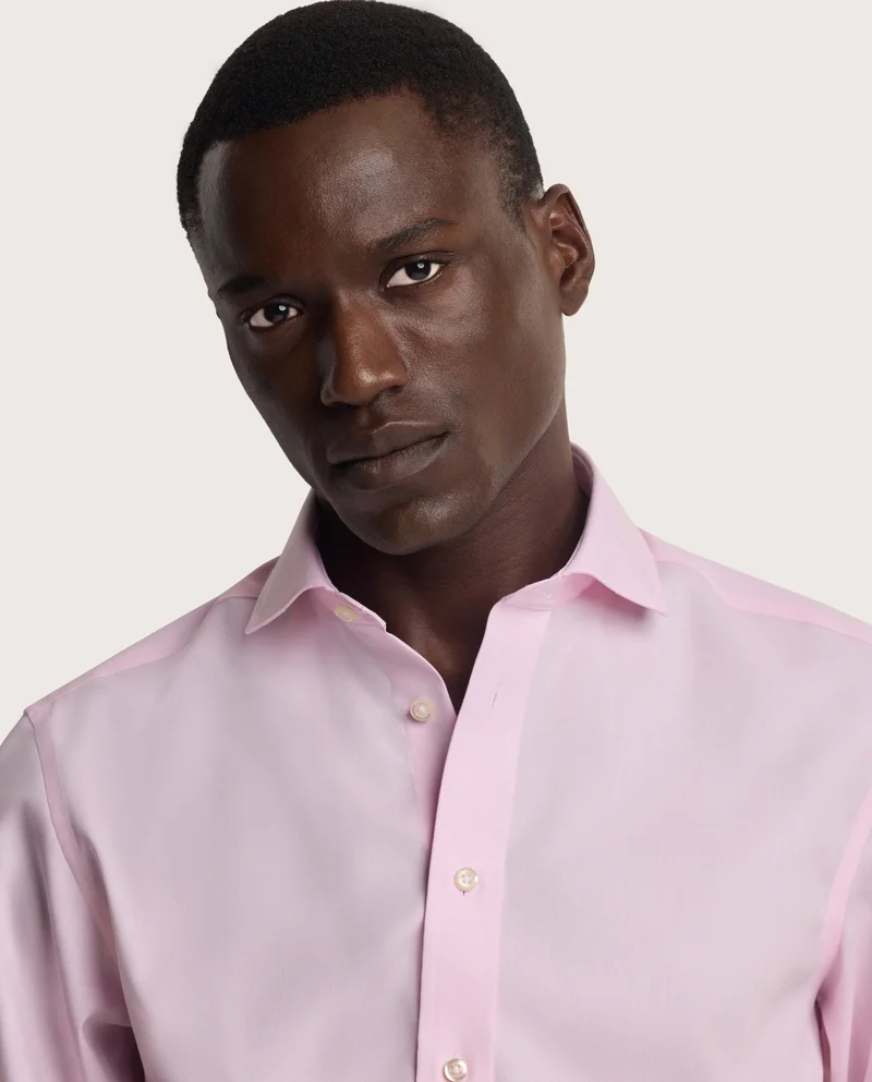 كاميتشسما Non-Iron Pin Point Pink Slim Shirt