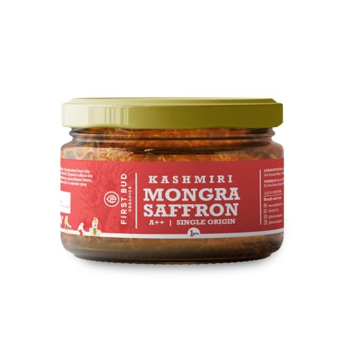First Bud Organics Pure Kashmiri Mongra Saffron (1g) | Grade A++ Kesar | Lab Tested | Original Kesar Threads | No Added Color | Premium Quality by First Bud Organics - Image 1