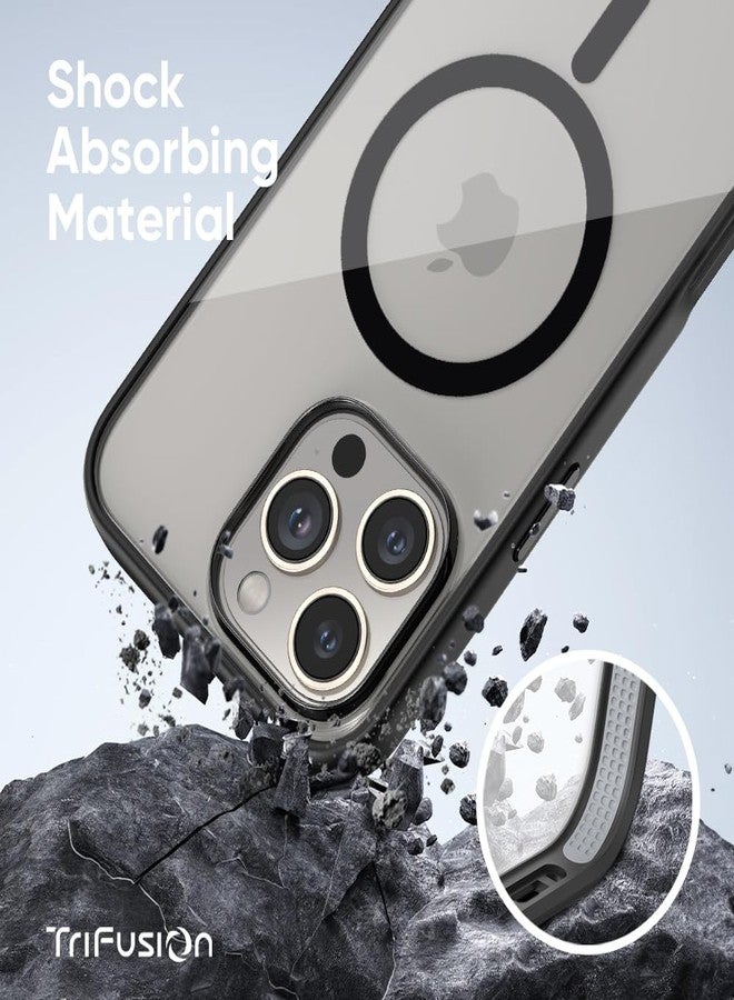 FLOLAB Surtect Tri-Fusion Magnetic for iPhone 16 Pro Max Case Protective Slim Design Magsafe Compatible Military Grade - Black Clear Black - Image 2