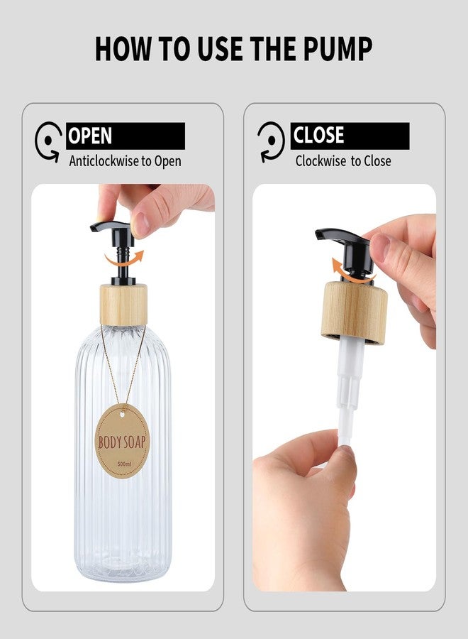 DEROANBOTT A set of Three Shampoo and Shower gel Dispensers, Reusable Shower Soap Dispenser - Large Capacity 16.9 ounces, Empty Plastic Bottle Shower Soap Dispenser With Waterproof label - Image 5