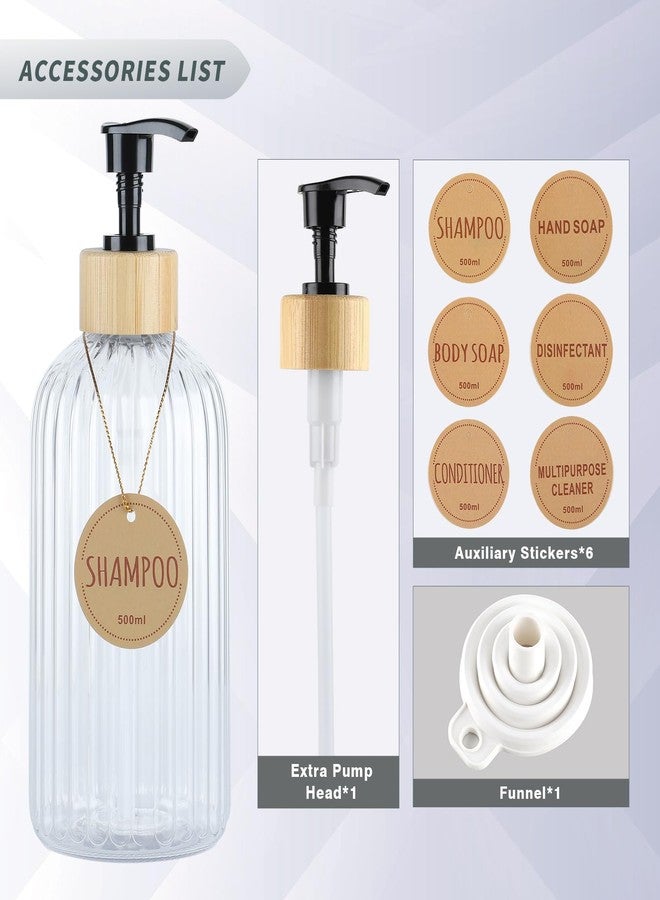 DEROANBOTT A set of Three Shampoo and Shower gel Dispensers, Reusable Shower Soap Dispenser - Large Capacity 16.9 ounces, Empty Plastic Bottle Shower Soap Dispenser With Waterproof label - Image 2