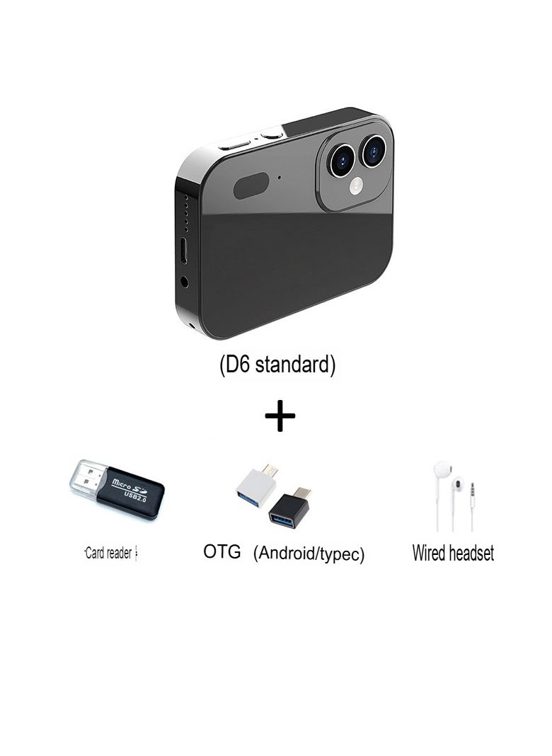Generic D6 4K 64MP Digital Camera, 3 Inch HD Touch Screen Portable Video Recording Camera With Triple Lens, Manual Focus Compact Action Camera For Vlogging, (Black Camera With Card Reader Plus Android Type C OTG Plus Wired Headset)  - Image 1