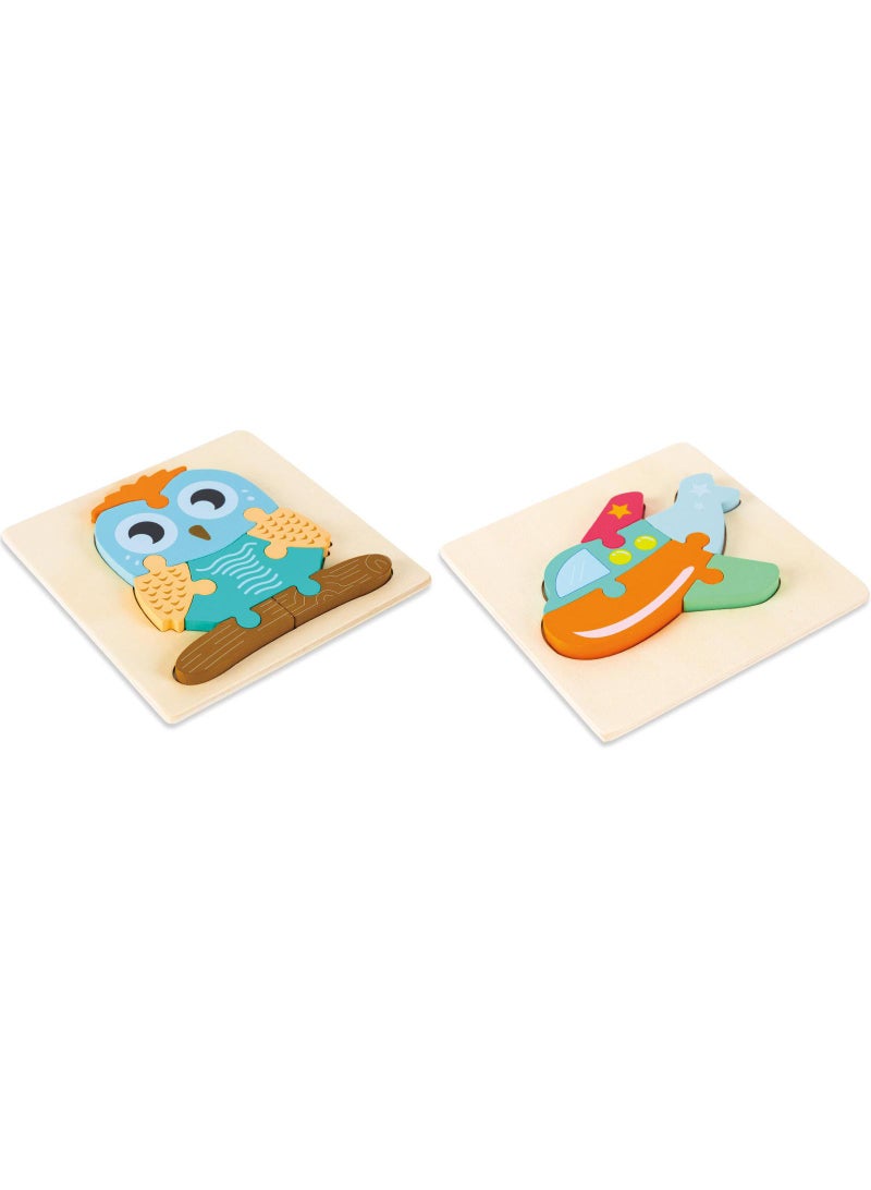 Y&D 2 Piece Set Children's Wooden 3D Puzzle Toy - Image 1
