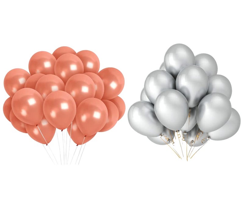 Vail Creations Metallic balloons Rose Gold and Silver (Pack of 200) - Image 2