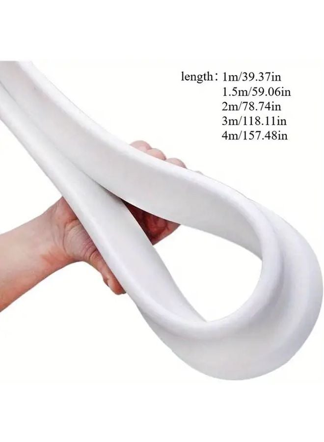 White Self Adhesive Silicone Wet Room Floor Seal 2m 78 74in Shower Barrier For Water Overflow Prevention - Image 4