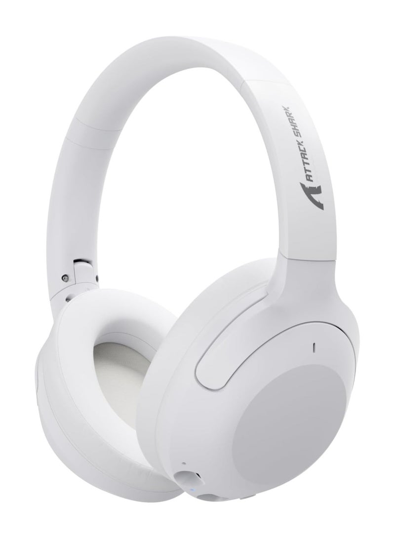 ATTACK SHARK G300 Wireless Over-Ear Headphones with Active Noise Cancelling,Bluetooth 5.3,40H Playtime,Deep Bass HD Stereo Sound,Built-in Mic,Comfortable Design for Travel/Home Office/Gaming (White) - Image 1