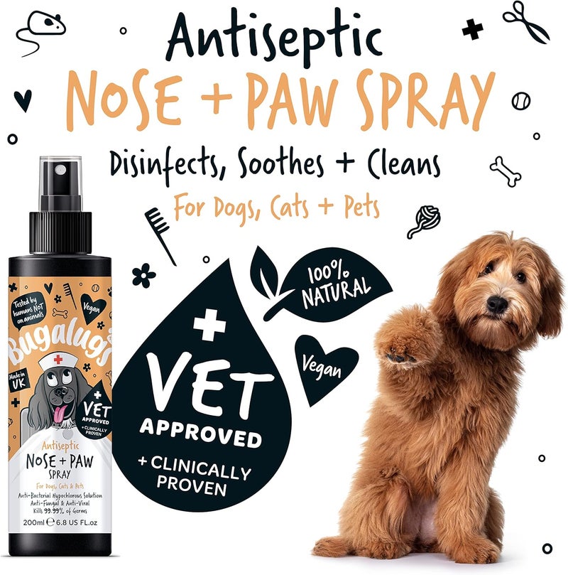 Bugalugs Antiseptic Paw & Nose Spray for Pets - 200ML - Image 2