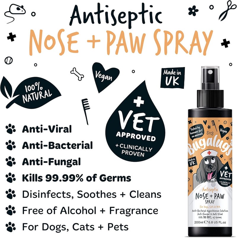 Bugalugs Antiseptic Paw & Nose Spray for Pets - 200ML - Image 4