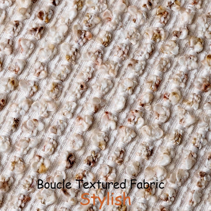 DEZENE Striped Euro Sham Pillow Covers 26x26 Set of 2 Beige Textured Boucle Chic Morden Boho Accent Farmhouse Square Decorative Couch Throw Pillow Covers for Home Decor Bed Sofa Living Room - Image 2