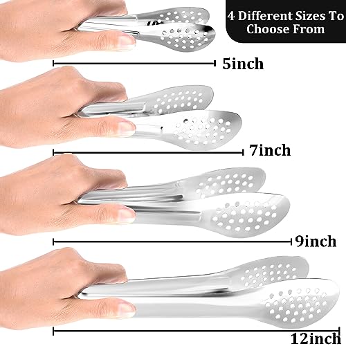 XEVOM 10PCS Serving Tongs, Small Kitchen Tongs,XEVOM Stainless Steel small Appetizer Tongs Mini Sugar Ice (5 Inch) - Image 3