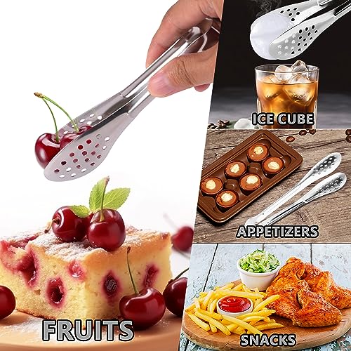 XEVOM 10PCS Serving Tongs, Small Kitchen Tongs,XEVOM Stainless Steel small Appetizer Tongs Mini Sugar Ice (5 Inch) - Image 5