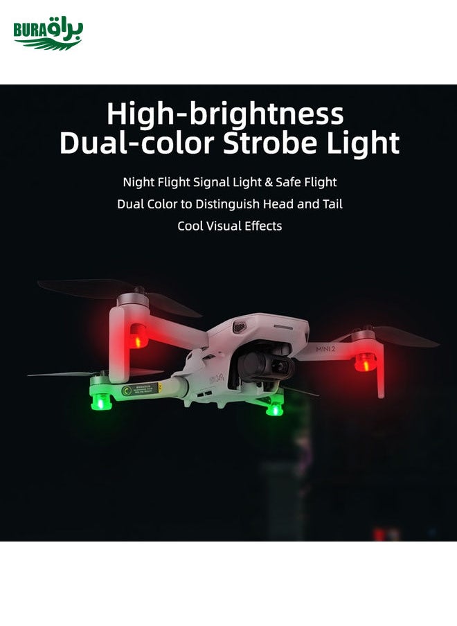 BURAQ - Sunnylife 2-Green + 2-Red Night Strobe LED Light Indicator Light for DJI Mavic 2 / Mini / Mavic Air 2 / FPV - Image 1