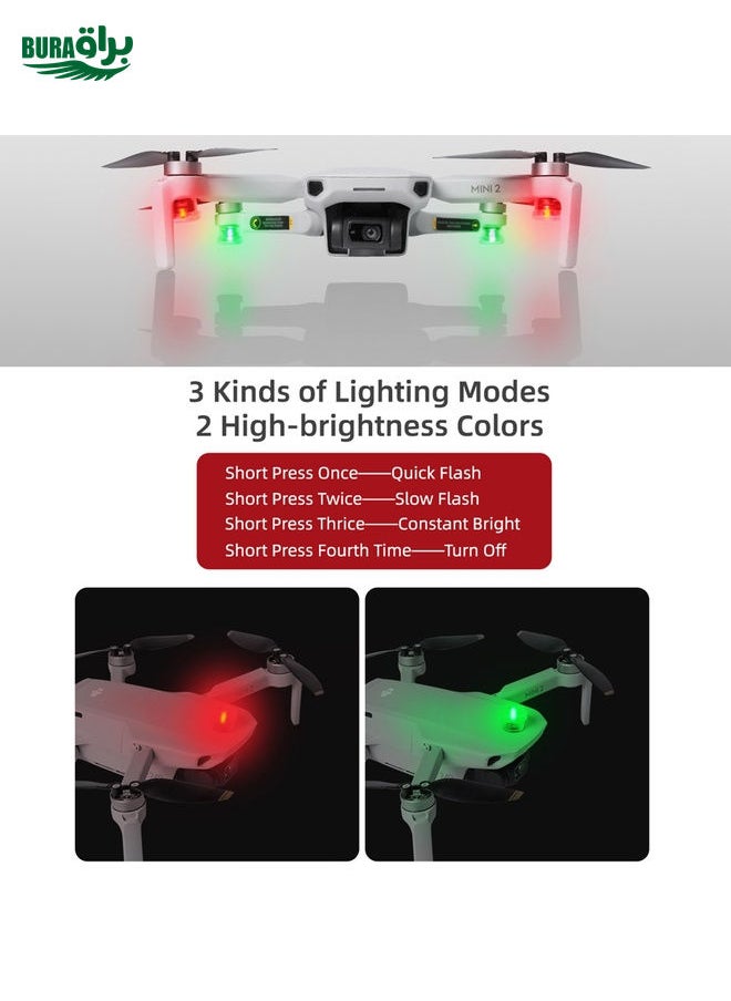 BURAQ - Sunnylife 2-Green + 2-Red Night Strobe LED Light Indicator Light for DJI Mavic 2 / Mini / Mavic Air 2 / FPV - Image 1