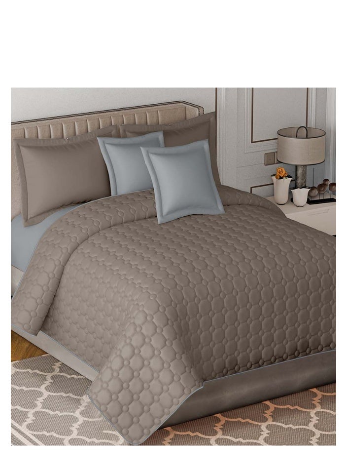 SMART HOME 100% Microfiber King Size Bedspread for Two People, Geometric Design Bed Cover, Reversible, Set of 6, King Size 250X230 cm  - Image 2