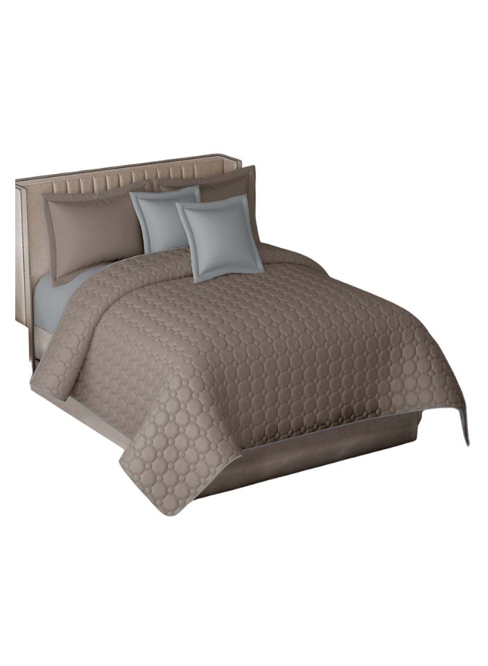 SMART HOME 100% Microfiber King Size Bedspread for Two People, Geometric Design Bed Cover, Reversible, Set of 6, King Size 250X230 cm  - Image 3