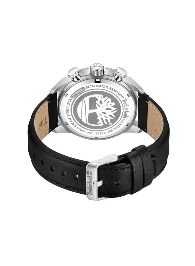 Timberland Henniker II 46mm Men's Analog Watch with Black Leather  Strap