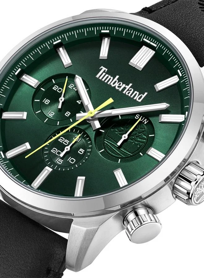Timberland Henniker II 46mm Men's Analog Watch with Black Leather  Strap