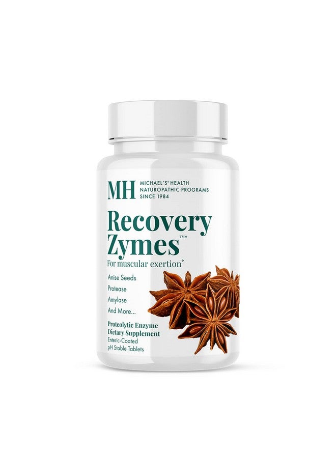 مايكلز برامج العلاج الطبيعي من MICHAEL'S Health Recovery Zymes - 90 قرصًا مغلفًا معويًا ثابت الحموضة - مكمل إنزيمي بروتيني - يدعم الاستجابة الطبيعية للالتهابات - 15 وجبة - Image 1