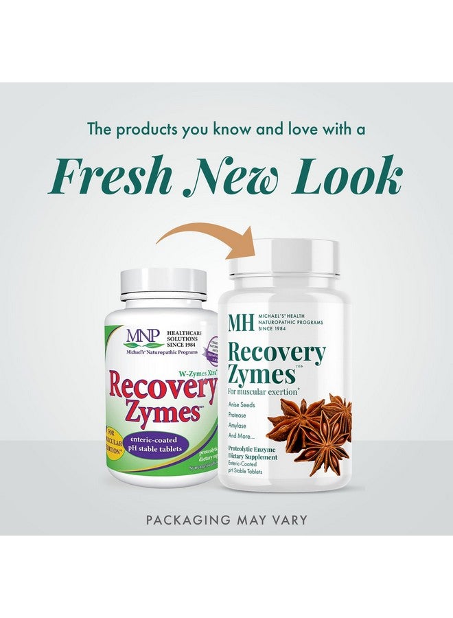 مايكلز برامج العلاج الطبيعي من MICHAEL'S Health Recovery Zymes - 90 قرصًا مغلفًا معويًا ثابت الحموضة - مكمل إنزيمي بروتيني - يدعم الاستجابة الطبيعية للالتهابات - 15 وجبة - Image 3