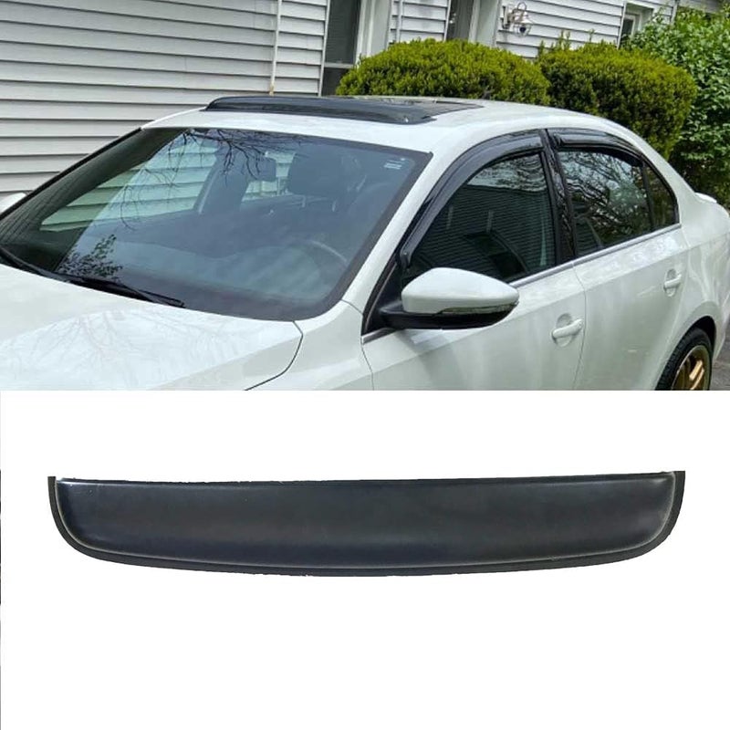 Kucaruce 34inch Universal Shatterproof Sun Rain Guard Rainroof Wind Deflector,Tape On Dark Smoke Tint Auto Moonroof Window Visor Fit For The Sunroof Which Is Not Wider Than 32.8",Rainy Weather Protection RN88 - Image 4