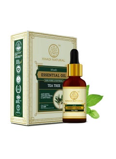 Khadi Natural Tea Tree Pure Essential Oil| Latest International Packaging| Provides Fresh & Purifying Experience| Anti Inflammatory Properties| Skincare & Haircare| Improves Scalp Health| Helps Reduce Spots| 15Ml  - Image 1