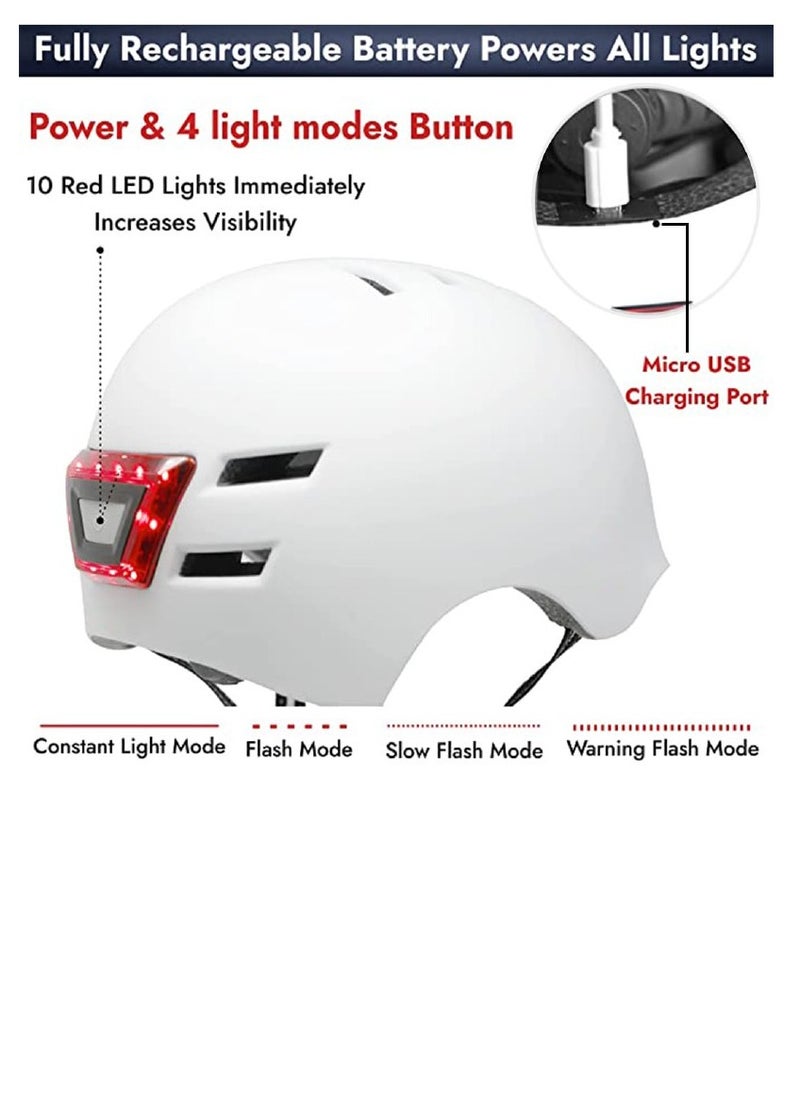 Outdoor Sports - Helmet with front and back Chargeable Led Lamp Lights MTB Bike  Skates and Scooter  Helmet for Unisex - Image 1