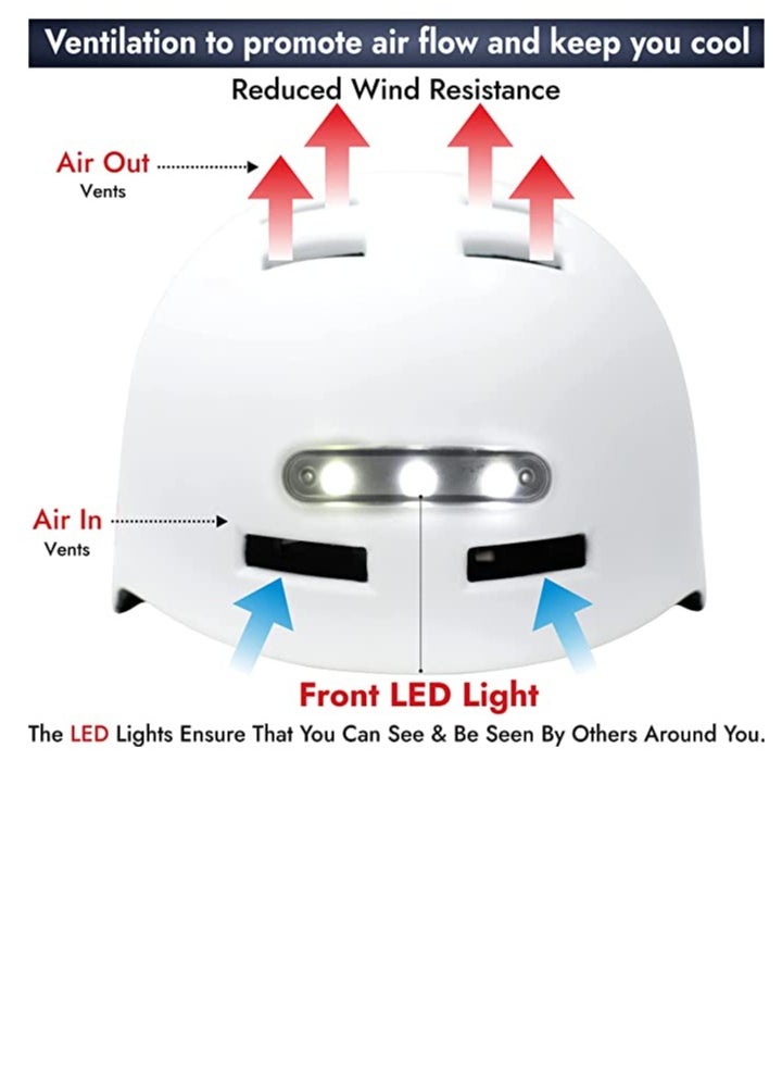Outdoor Sports - Helmet with front and back Chargeable Led Lamp Lights MTB Bike  Skates and Scooter  Helmet for Unisex - Image 1