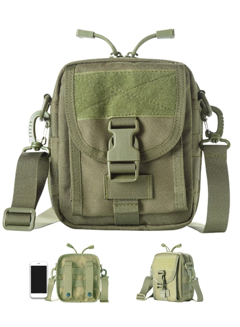 SYOSI Tactical Waist Bag Military Fan ny Pack, Waterproof Utility Belt with Safety Carabiner, Suitable for Hiking MountaineeringCamping RidingFishingShootingGreen - Image 1