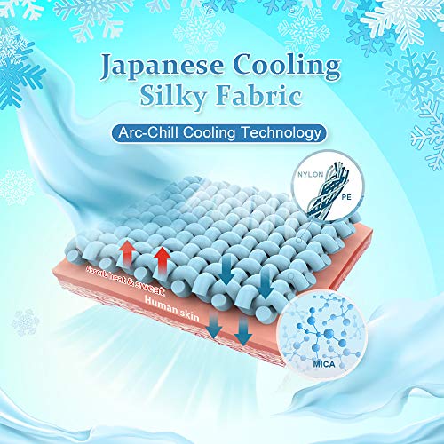 Avolare Cooling Pillow Cases, Arc-Chill Q-max>0.5 Cool Pillowcases for Hot Sleepers, Soft Silky 20" x 30" Summer Pillow Cover with Zipper (Blue, Standard & Queen Size) - Image 2