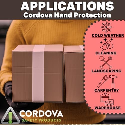 Cordova 1600 Red Lined Gloves, Slip-On Style, Brown Jersey, Large, 12-Pack - Image 3